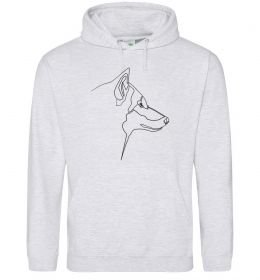 Мужская толстовка (худи) Wolf line drawing