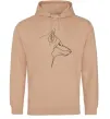 Чоловіча толстовка (худі) Wolf line drawing Пісочний фото