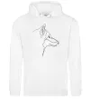 Жіноча толстовка (худі) Wolf line drawing Білий фото