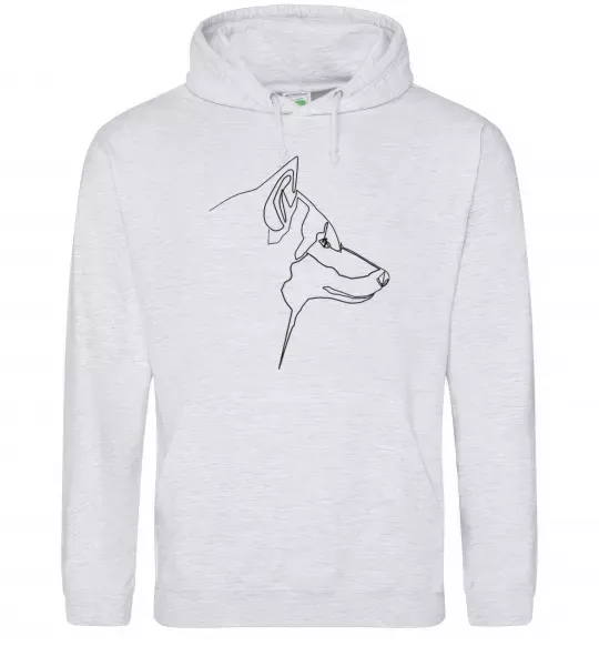 Жіноча толстовка (худі) Wolf line drawing Сірий меланж фото