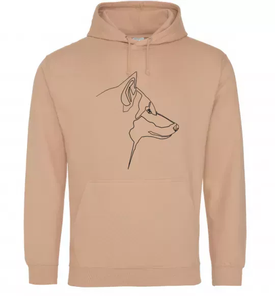 Жіноча толстовка (худі) Wolf line drawing Пісочний фото