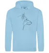 Женская толстовка (худи) Wolf line drawing Голубой Женская толстовка (худи) Wolf line drawing Голубой фото