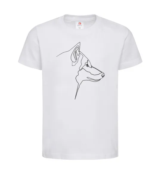 Детская футболка Wolf line drawing Белый фото