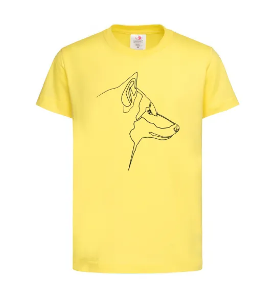 Детская футболка Wolf line drawing Лимонный фото