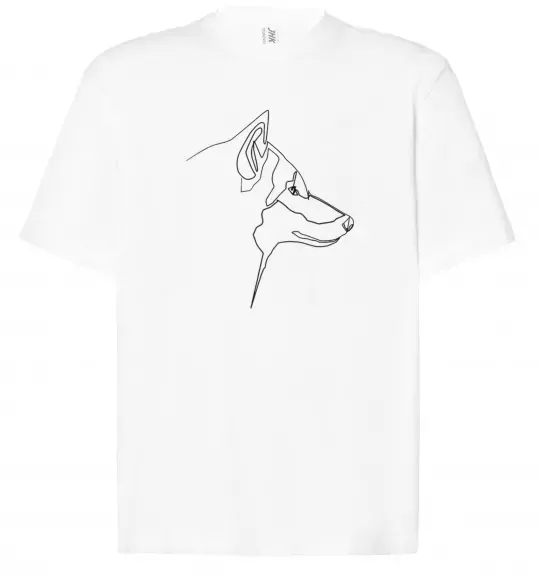 Футболка Оверсайз Wolf line drawing Білий фото