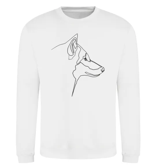 Свитшот Wolf line drawing Белый фото