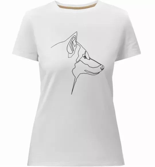Жіноча преміум футболка Wolf line drawing Білий фото