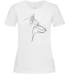 Женская футболка Wolf line drawing Белый фото