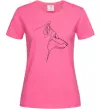 Женская футболка Wolf line drawing Ярко-розовый фото
