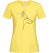 Женская футболка Wolf line drawing Лимонный фото
