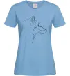 Женская футболка Wolf line drawing Голубой фото