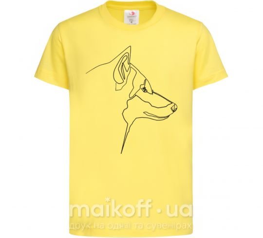 Детская футболка Wolf line drawing Лимонный фото