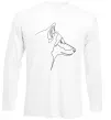 Лонгслив Wolf line drawing Белый фото