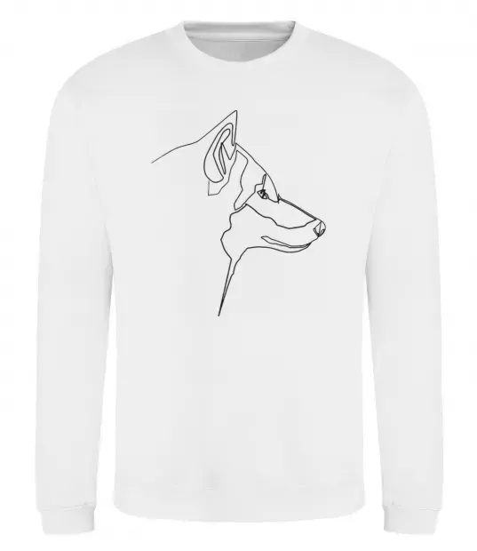 Свитшот Wolf line drawing Белый фото