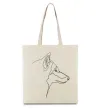 Эко-сумка Wolf line drawing Бежевый фото