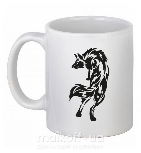 Чашка керамічна Wolf standing Білий фото
