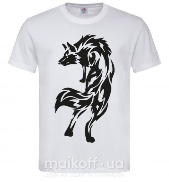 Мужская футболка Wolf standing Белый фото