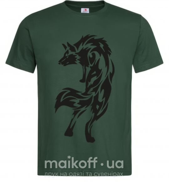 Мужская футболка Wolf standing Темно-зеленый фото
