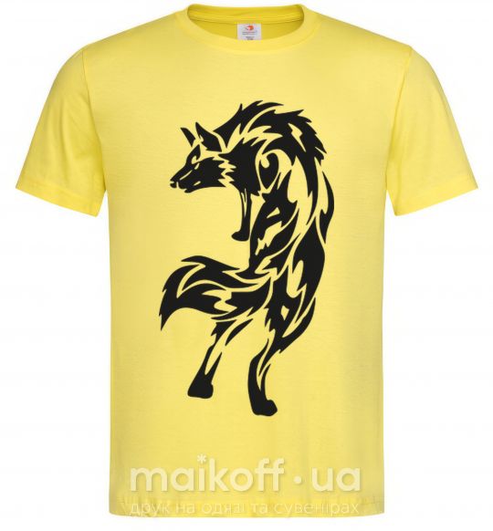 Мужская футболка Wolf standing Лимонный фото