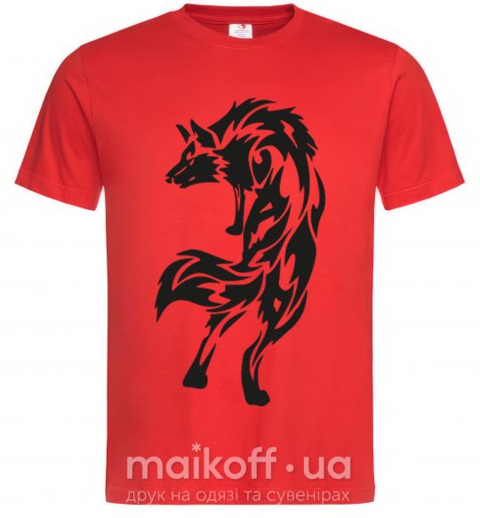 Мужская футболка Wolf standing Красный фото