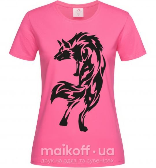 Женская футболка Wolf standing Ярко-розовый фото