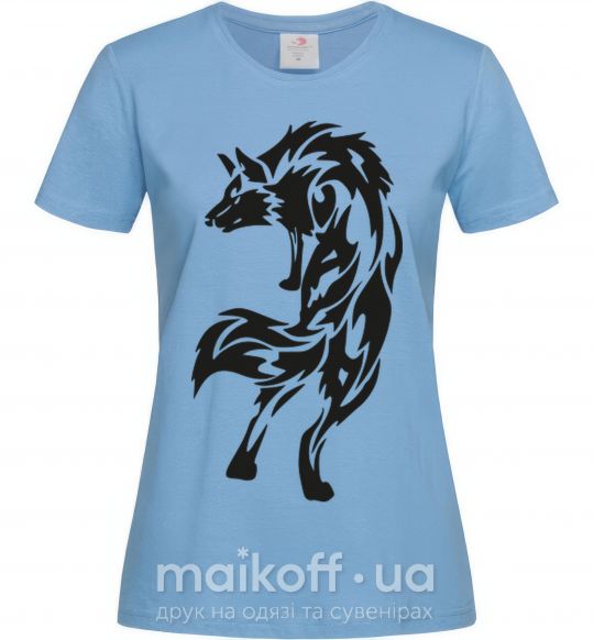 Женская футболка Wolf standing Голубой фото