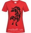 Женская футболка Wolf standing Красный фото