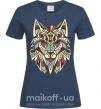 Женская футболка Multicolor wolf Темно-синий фото