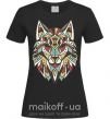 Женская футболка Multicolor wolf Черный фото
