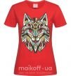 Женская футболка Multicolor wolf Красный фото