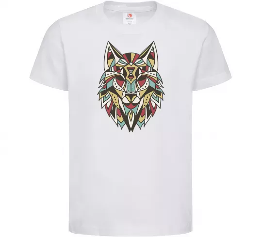 Детская футболка Multicolor wolf Белый фото