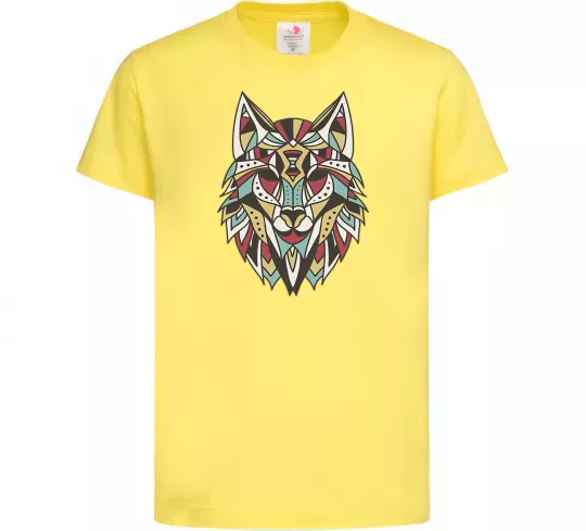 Детская футболка Multicolor wolf Лимонный фото