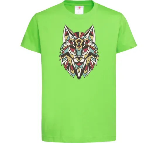 Детская футболка Multicolor wolf Лаймовый фото