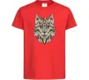 Детская футболка Multicolor wolf Красный фото