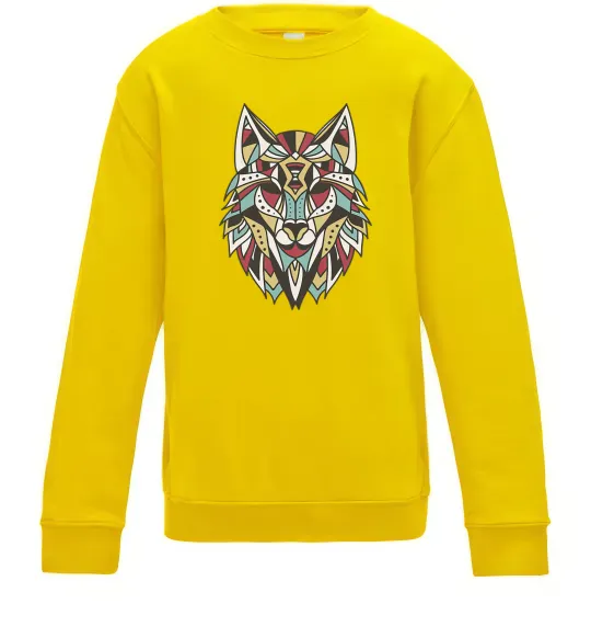 Детский Свитшот Multicolor wolf Солнечно желтый фото