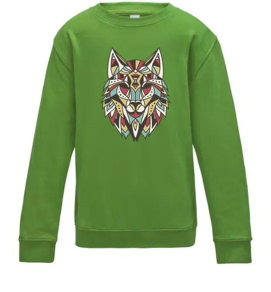 Детский Свитшот Multicolor wolf Лаймовый фото