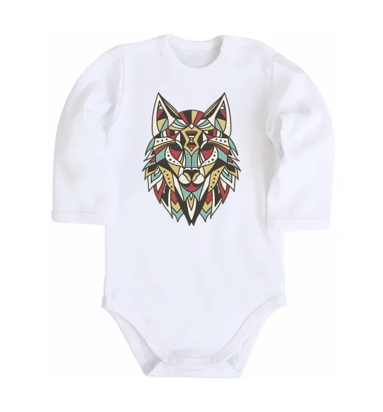 Дитячий бодік Multicolor wolf Білий фото