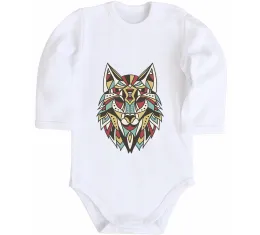 Детский боди Multicolor wolf Белый фото
