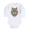 Дитячий бодік Multicolor wolf Білий фото