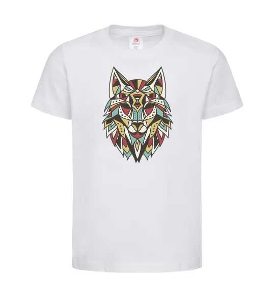 Детская футболка Multicolor wolf Белый фото