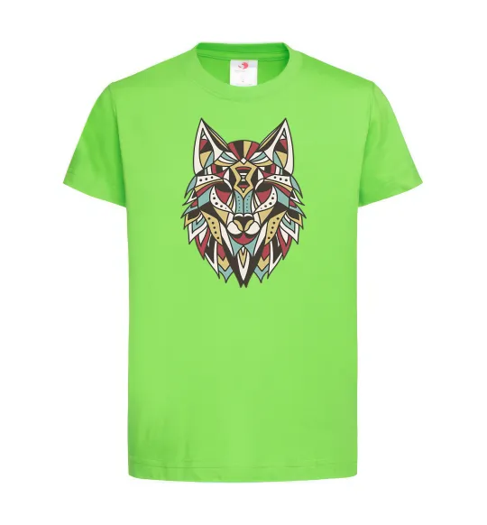 Детская футболка Multicolor wolf Лаймовый фото