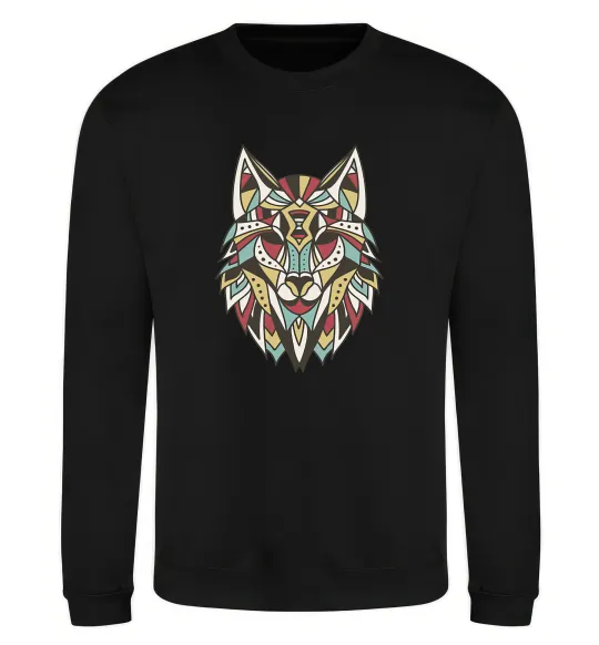 Світшот Multicolor wolf Чорний фото