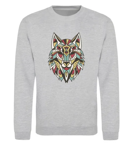 Світшот Multicolor wolf Сірий меланж фото