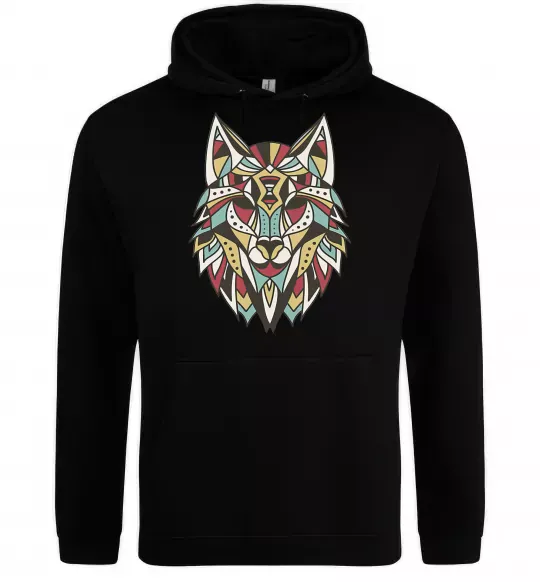 Мужская толстовка (худи) Multicolor wolf Черный фото