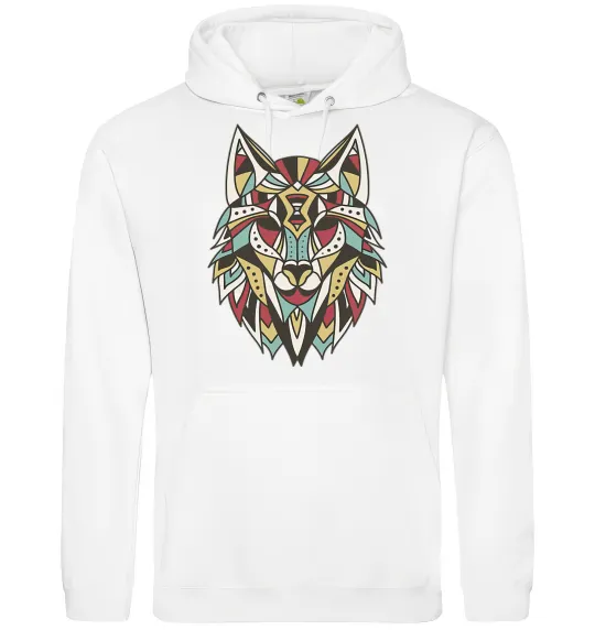 Мужская толстовка (худи) Multicolor wolf Белый фото