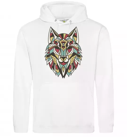 Женская толстовка (худи) Multicolor wolf Белый фото
