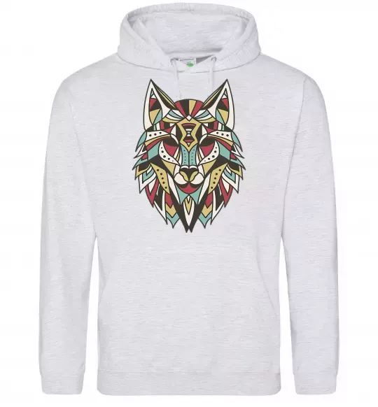 Женская толстовка (худи) Multicolor wolf Серый меланж фото
