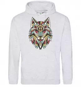 Женская толстовка (худи) Multicolor wolf Серый меланж фото