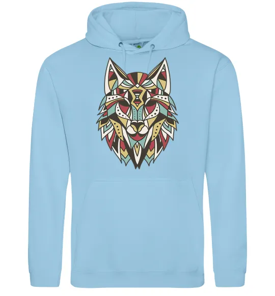 Женская толстовка (худи) Multicolor wolf Голубой фото