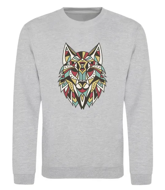 Свитшот Multicolor wolf Серый меланж фото